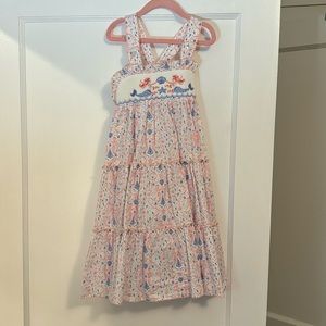 Girls - Shrimp & Grits - smocked mermaid and shell print dress - size 6 - $25